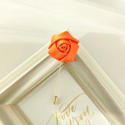 Silk Flower Boutonniere Wedding Pin