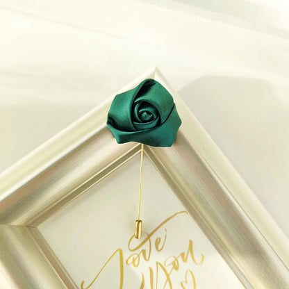 Silk Flower Boutonniere Wedding Pin