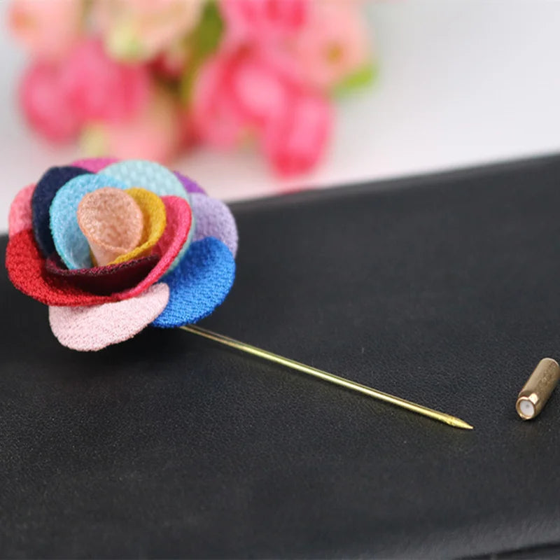 Silk Wedding Boutonniere Groom Pin