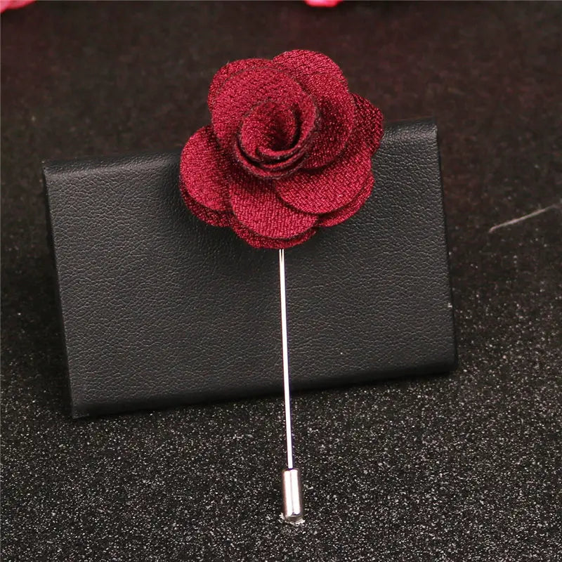 Silk Wedding Boutonniere Groom Pin