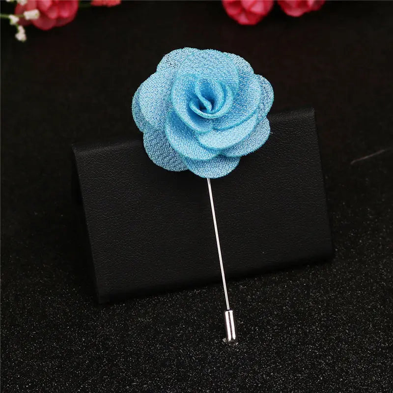 Silk Wedding Boutonniere Groom Pin