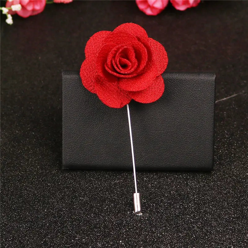 Silk Wedding Boutonniere Groom Pin