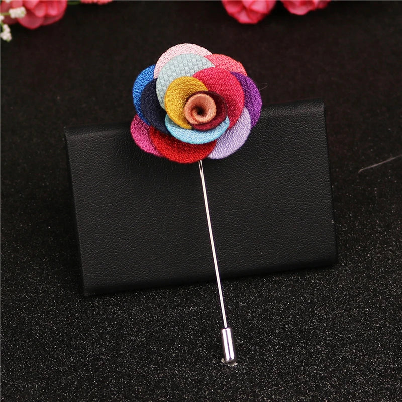 Silk Wedding Boutonniere Groom Pin