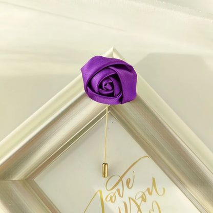 Silk Flower Boutonniere Wedding Pin