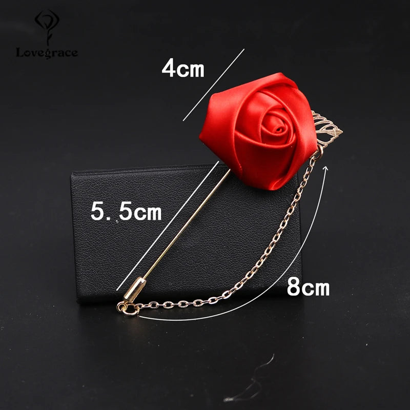 Lovegrace Red Rose Lapel Pin