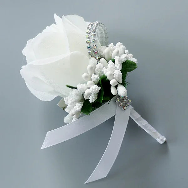 Silk Wedding Corsage & Boutonniere