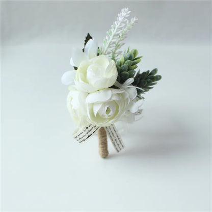 Men's Wedding Rose Corsage Brooch