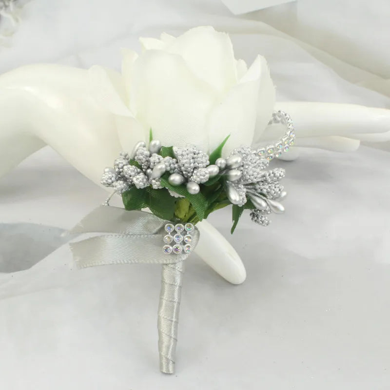 Silk Wedding Corsage & Boutonniere