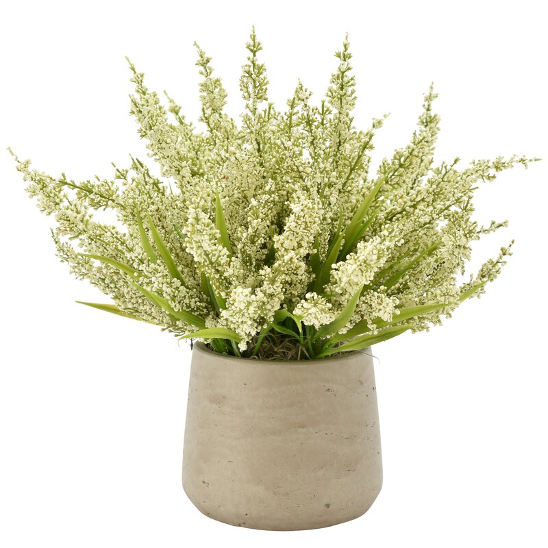 Cream Heather Flowers Vase