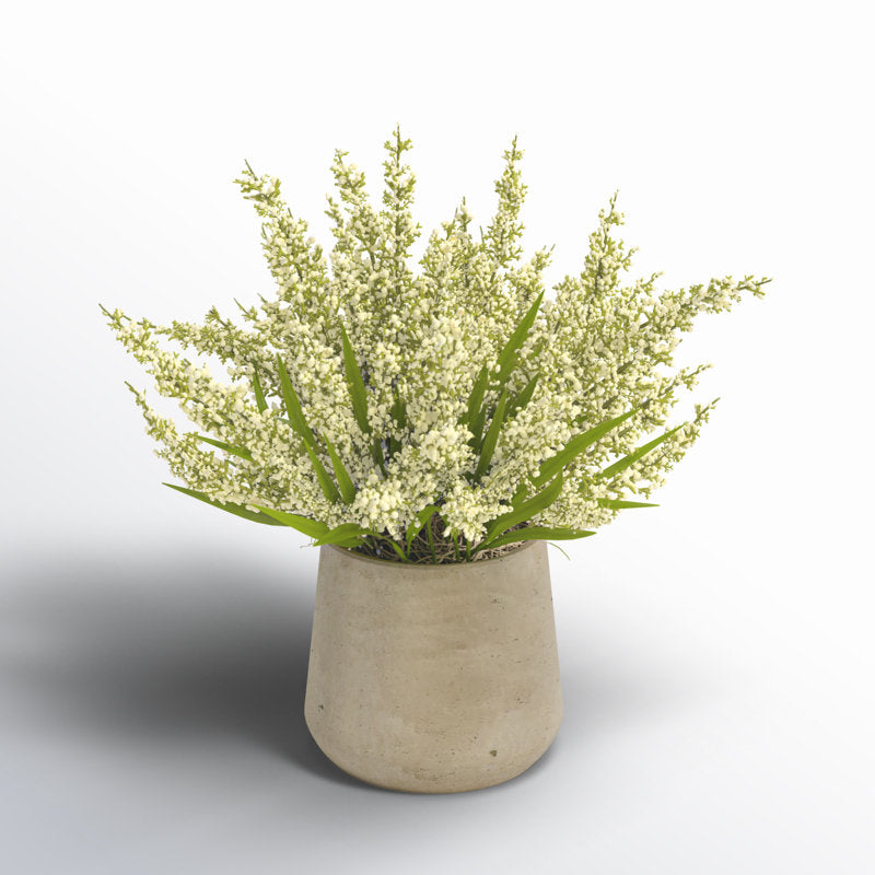 Cream Heather Flowers Vase