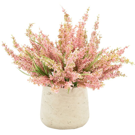 Pink Heather Flowers Vase