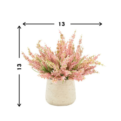 Pink Heather Flowers Vase