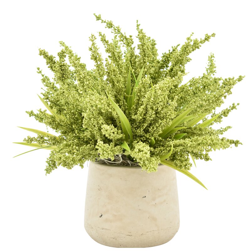 Green Heather Flowers Vase