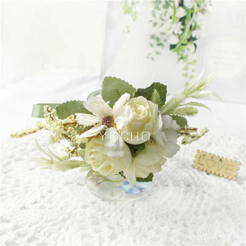 Men's Wedding Rose Corsage Brooch