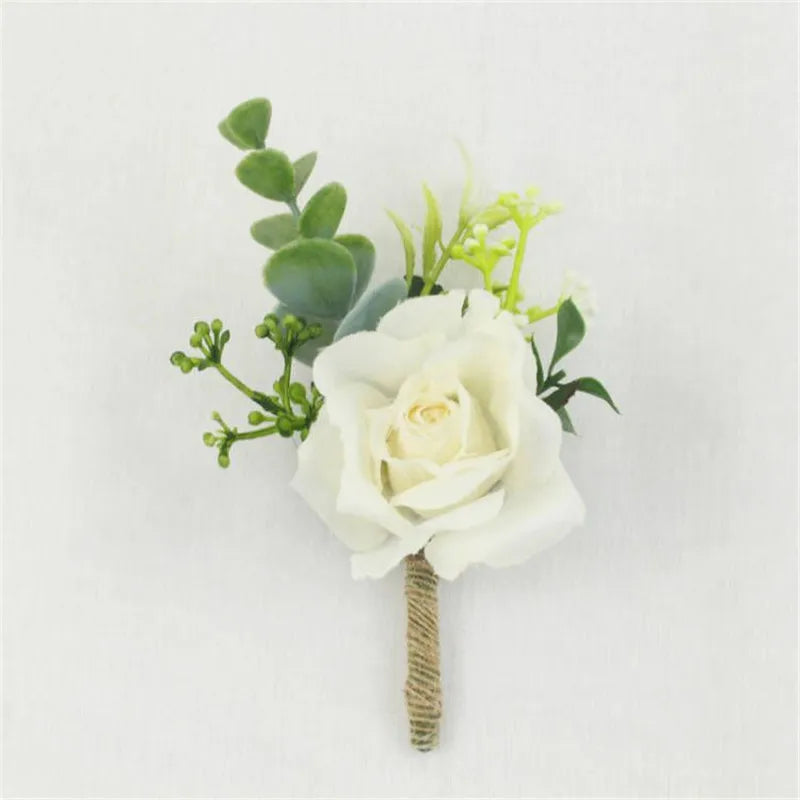 Men's Wedding Rose Corsage Brooch