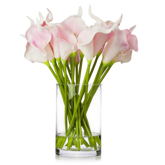 Pink Lillies Flowers in Vase