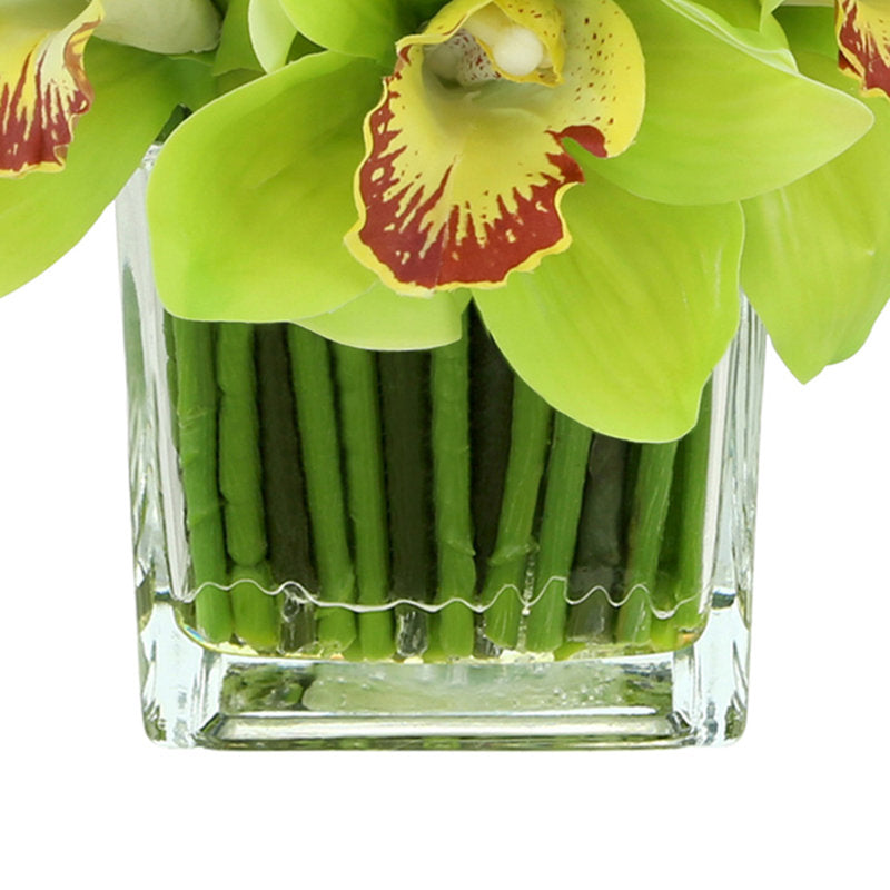 Orchid Flowers In Glass Vase