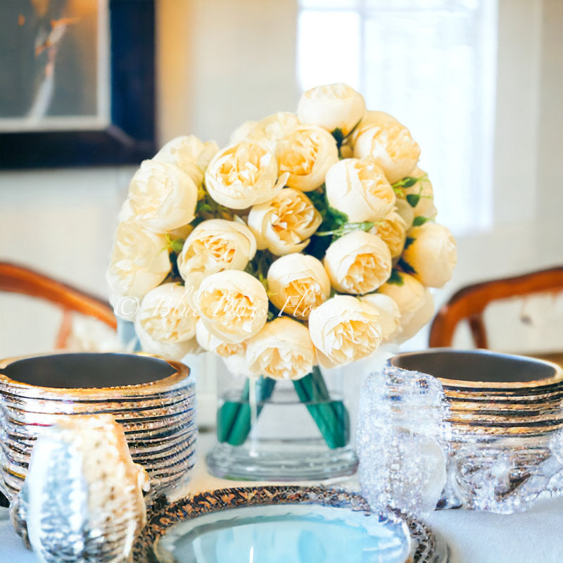 Yellow Peony Flowers In Vase