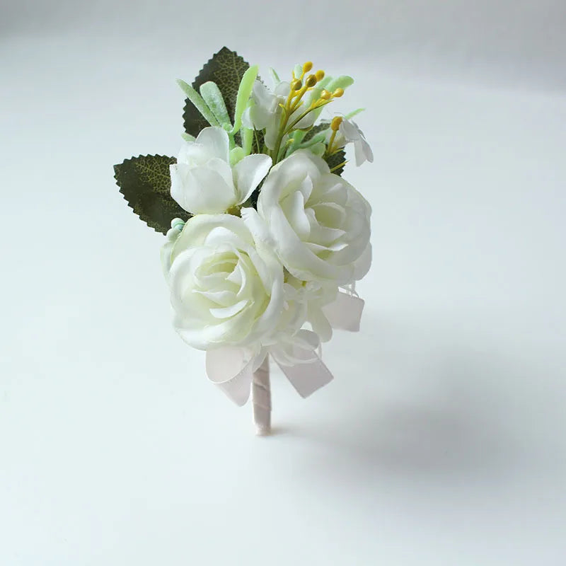 Ivory Rose Wedding Boutonnieres