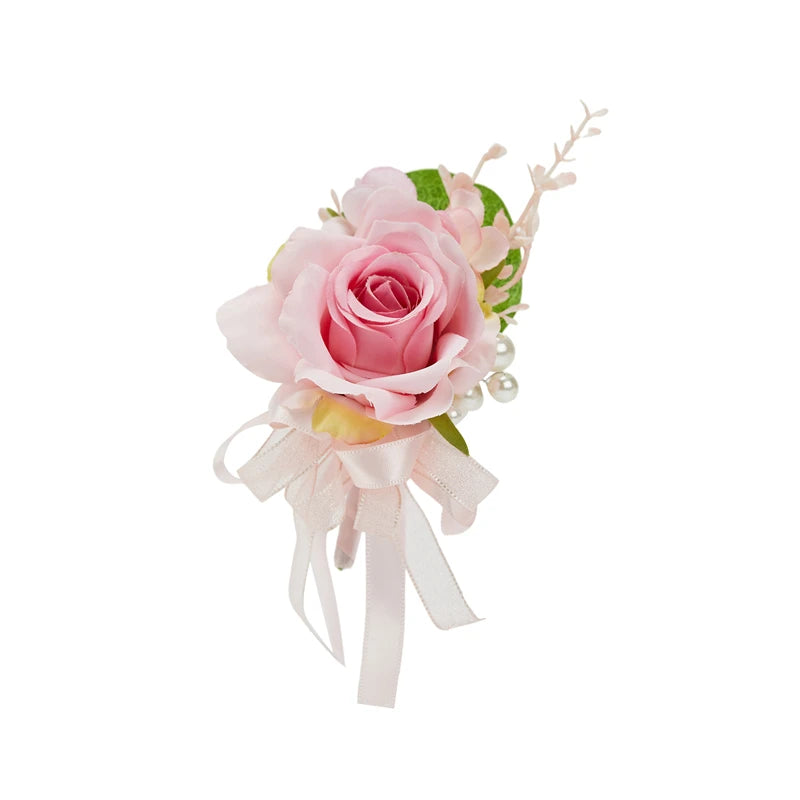 Silk Rose Wedding Boutonniere Corsage