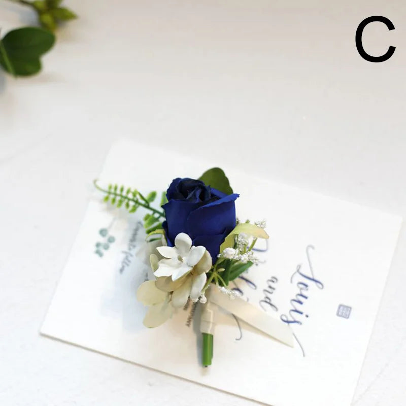 Silk Rose Wedding Boutonniere Pin