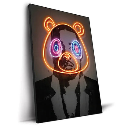 Abstract Neon Rapper Star Art