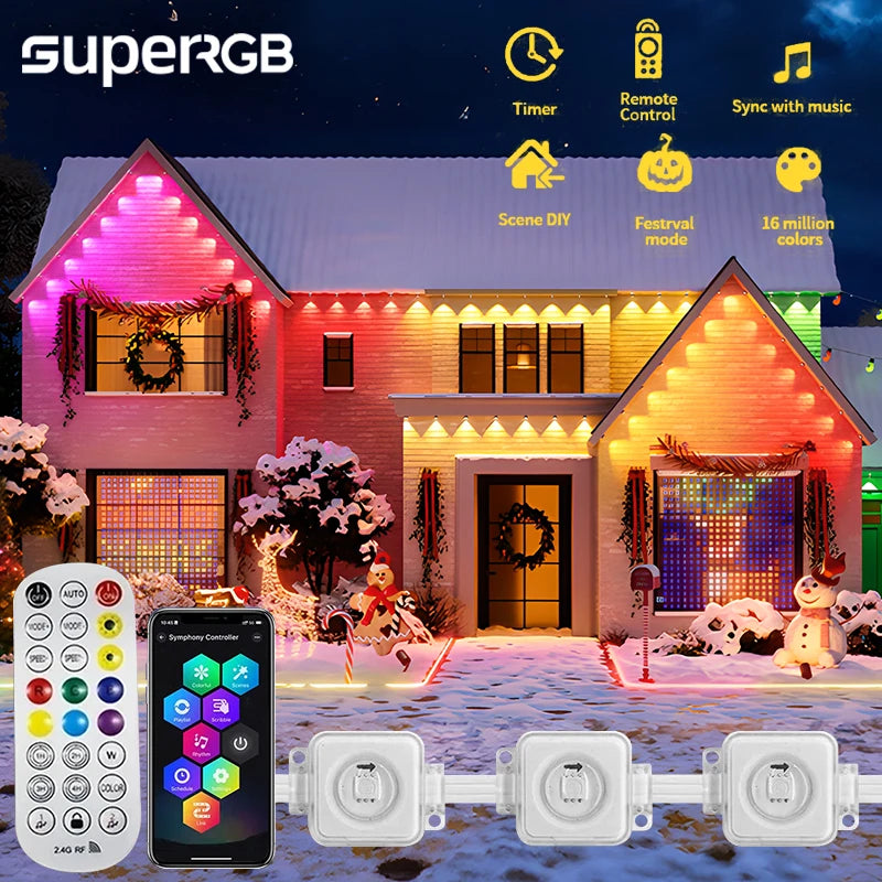 20M RGB Outdoor Bluetooth LED Lights