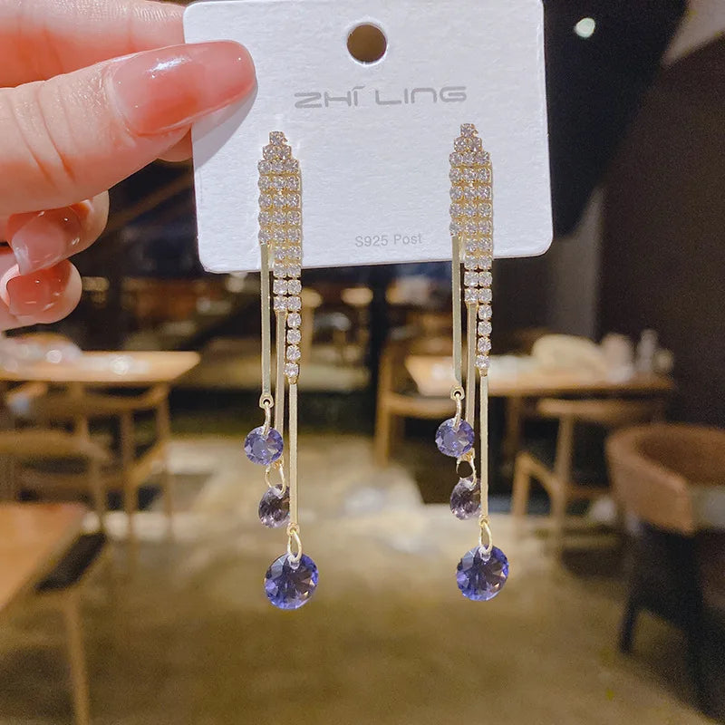 Multi-Layer Crystal Drop Earrings