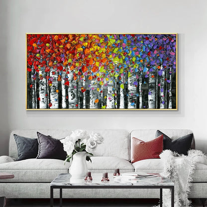 Modern Red Tree Canvas Art