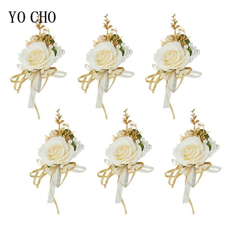 Ivory Rose Wedding Boutonnieres