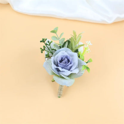 Silk Rose Wedding Boutonniere Corsage