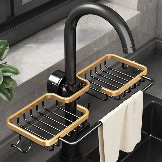 Aluminum Sink Drain Rack Organizer