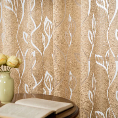 Jacquard Leaf Window Curtains