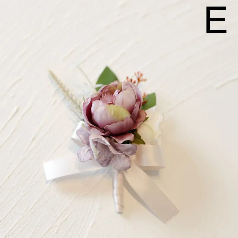 Silk Rose Wedding Boutonniere Pin