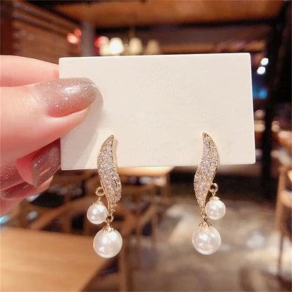 Pearl Tassel Drop Earrings