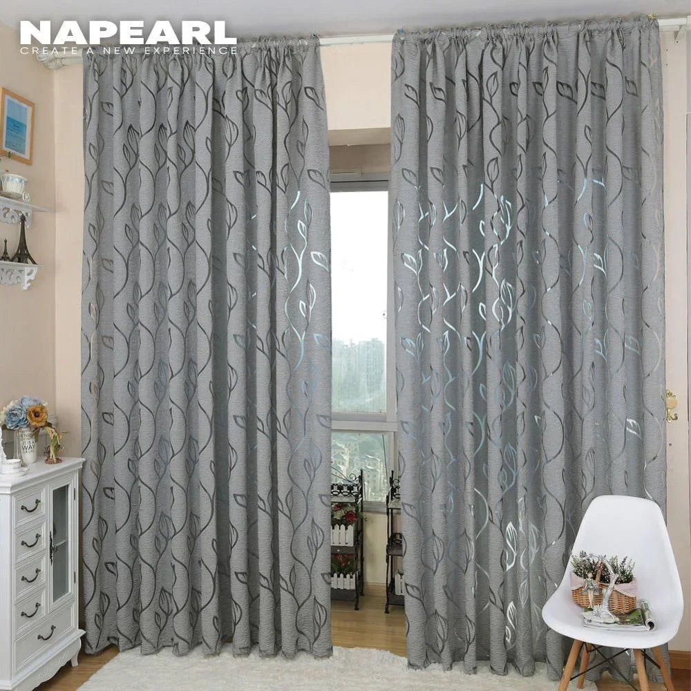 Jacquard Leaf Window Curtains