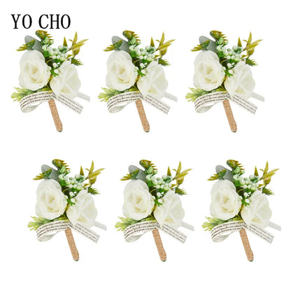 Ivory Rose Wedding Boutonnieres