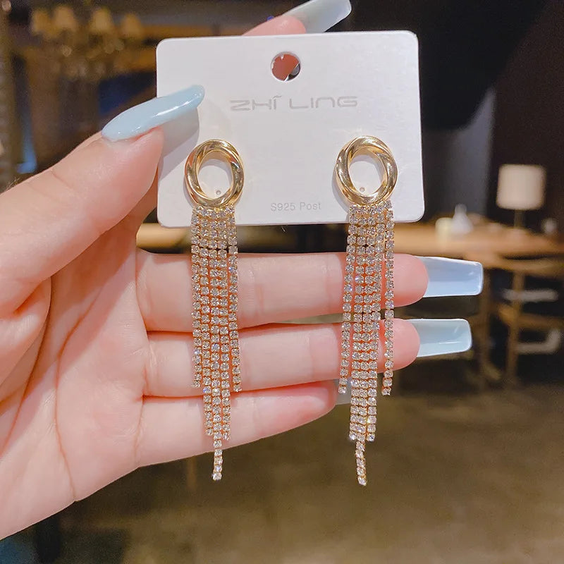 Multi-Layer Crystal Drop Earrings