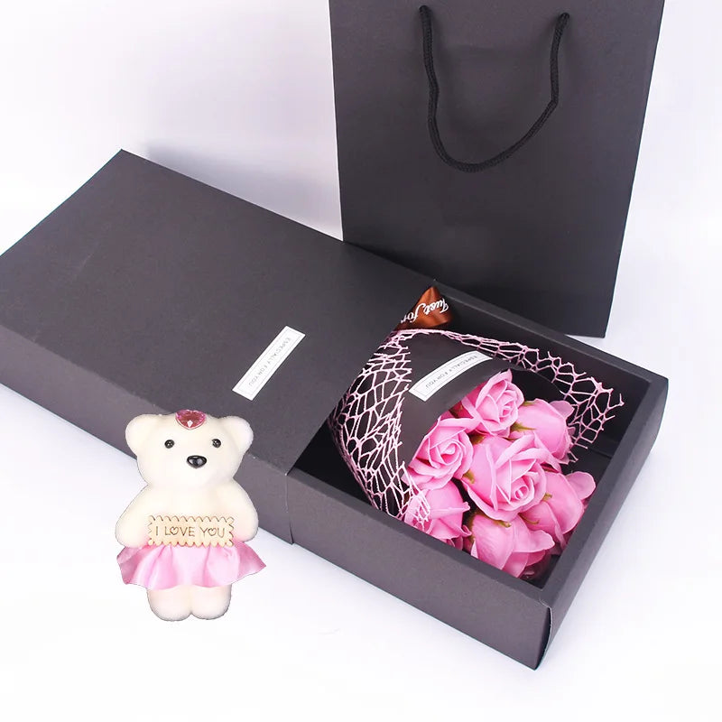 Rose Teddy Bouquet Box