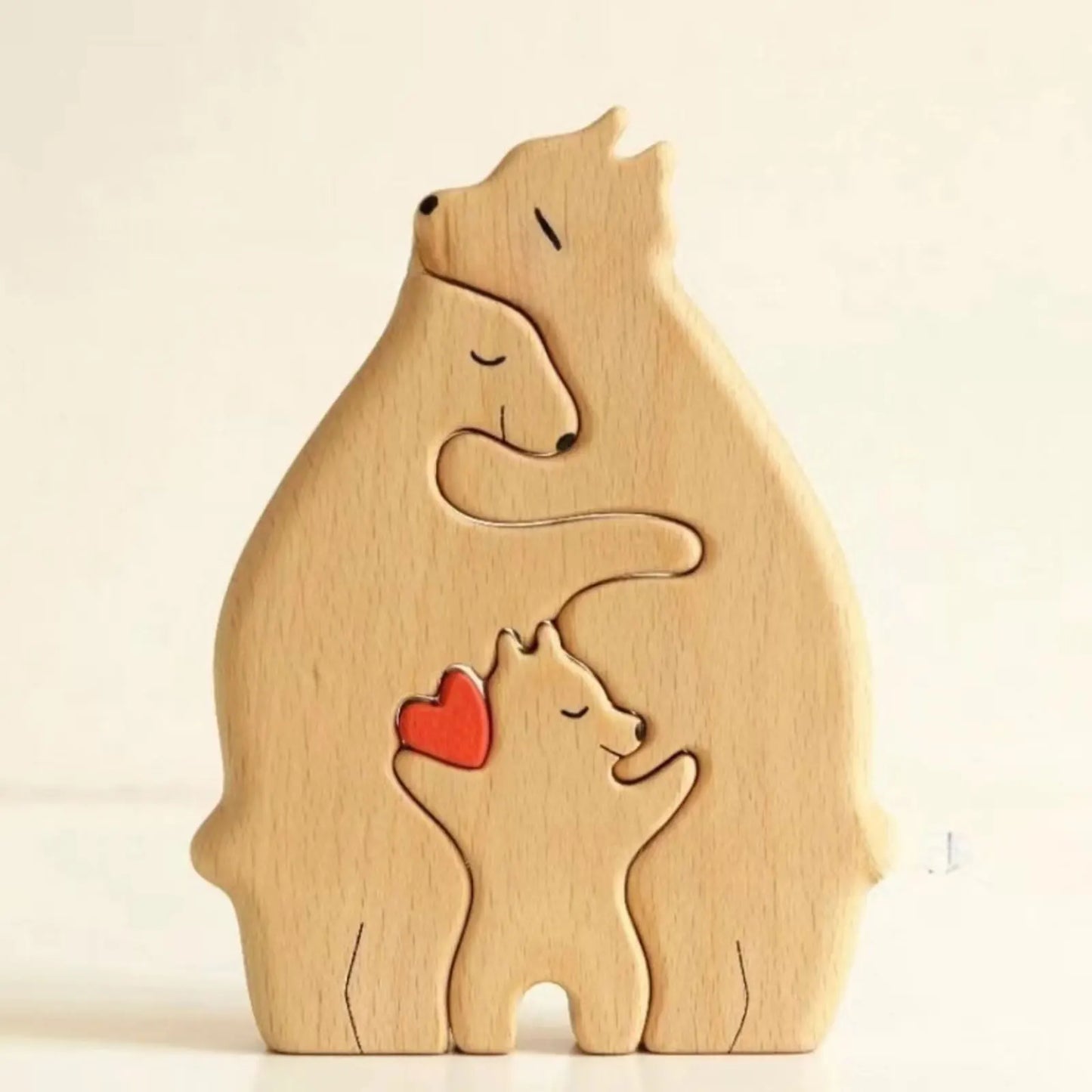 Bear Family Wooden Puzzle Decor