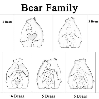 Bear Family Wooden Puzzle Decor