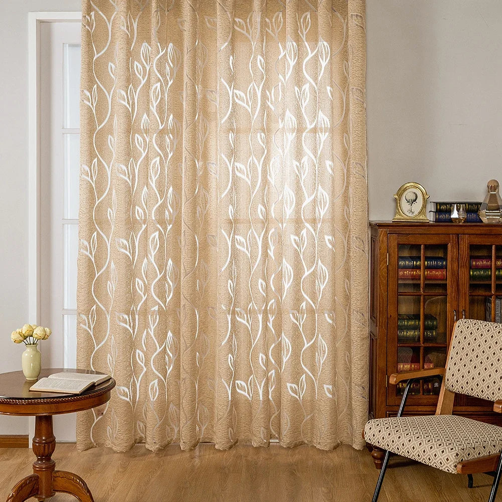 Jacquard Leaf Window Curtains