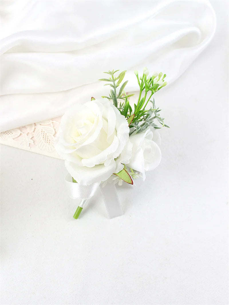 Ivory Rose Wedding Boutonnieres