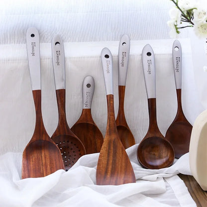 Natural Teak Wood Kitchen Tool Set