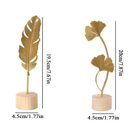 Nordic Gold Ginkgo Leaf Sculpture