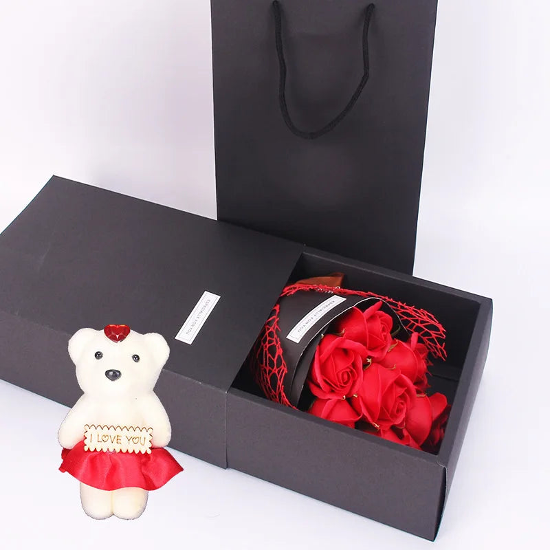 Rose Teddy Bouquet Box