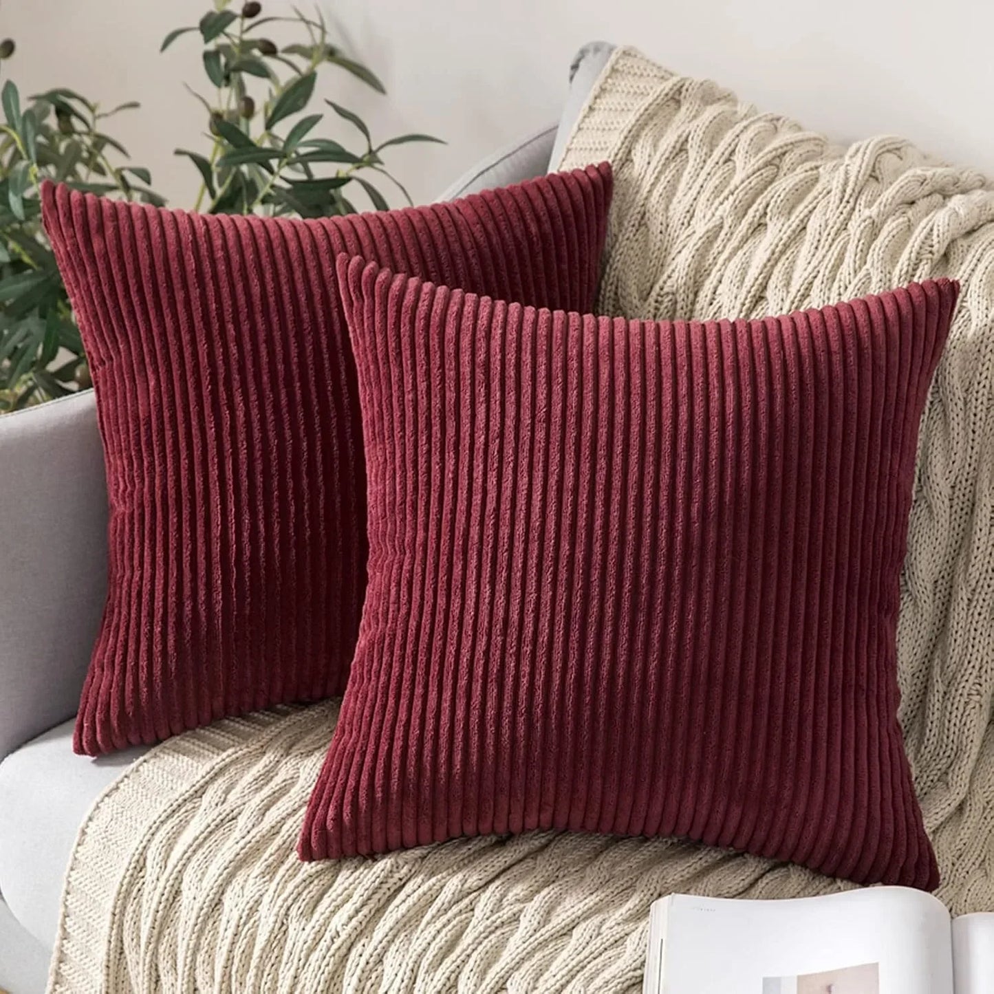 Decorative Red Throw Pillow Covers