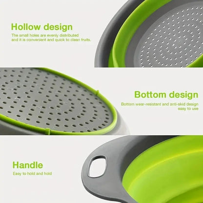 Collapsible Silicone Colander for Kitchen