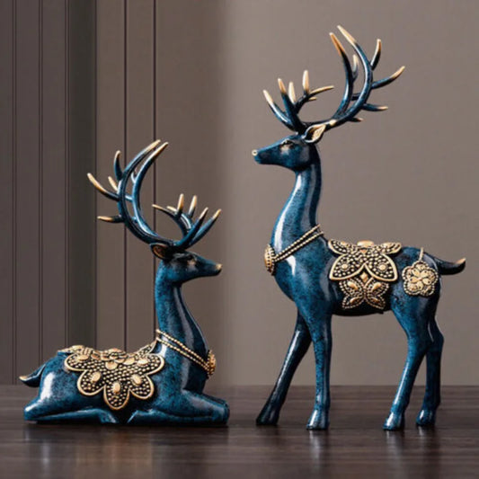 Luxury Deer Resin Sculpture Decoration