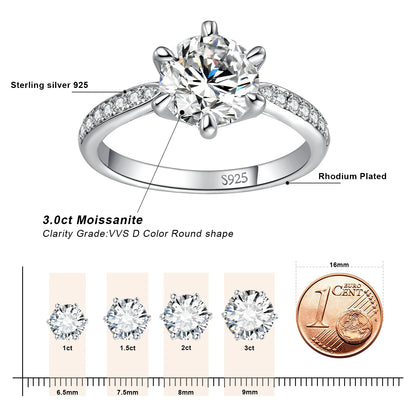 Moissanite Sterling Silver Engagement Ring